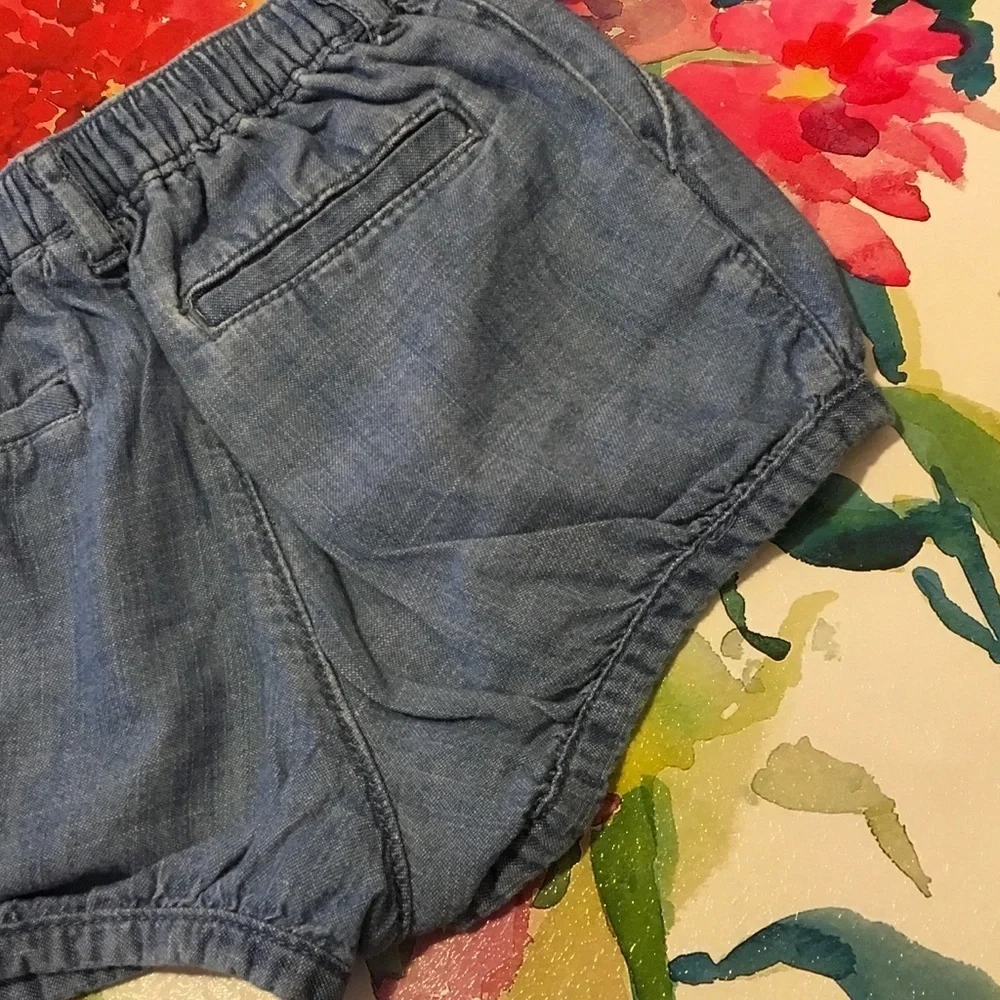Baby gap gorgeous floral top& blue shorts set girls size 5 GUC..